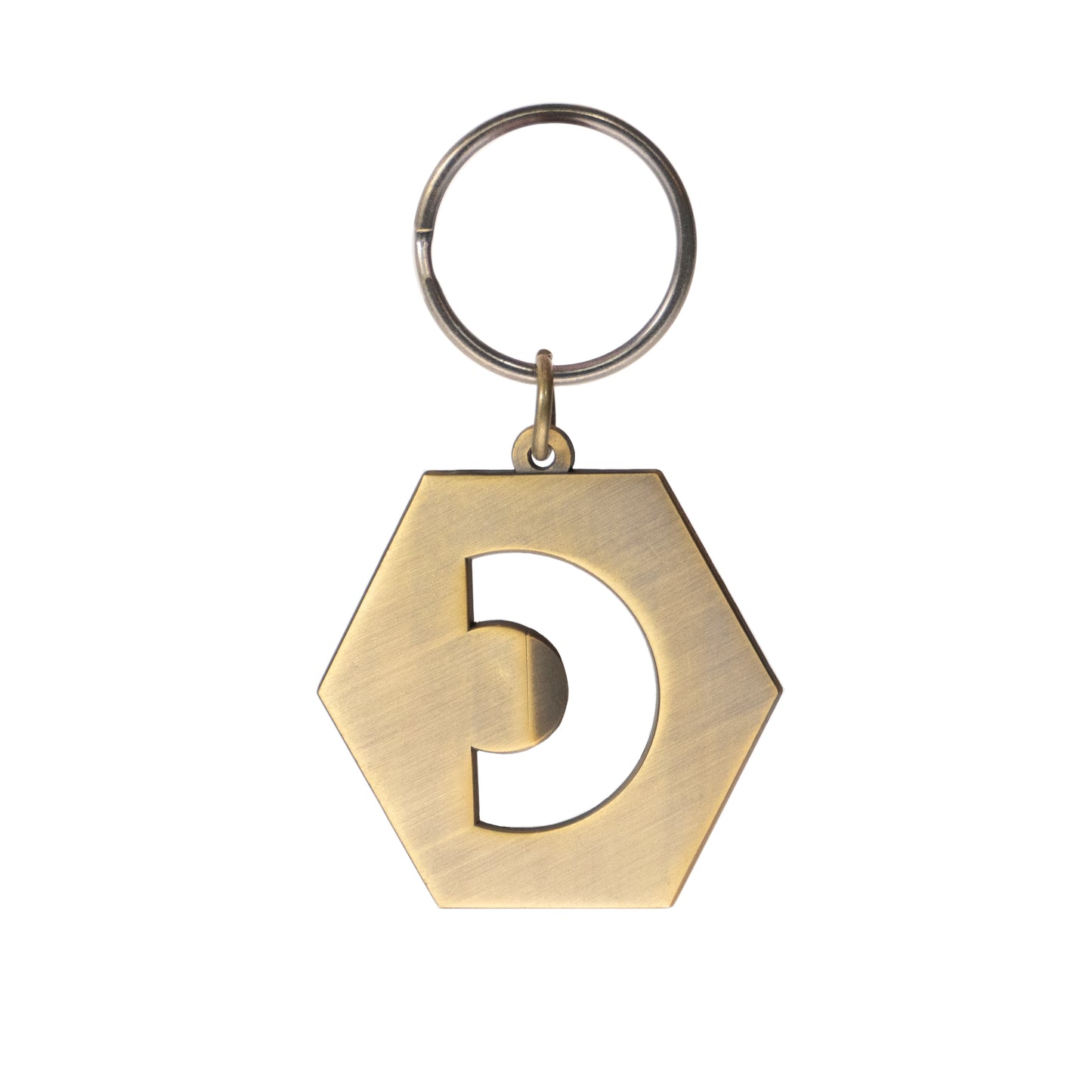 Back of Canadaland "C" logo keychain. Brass.